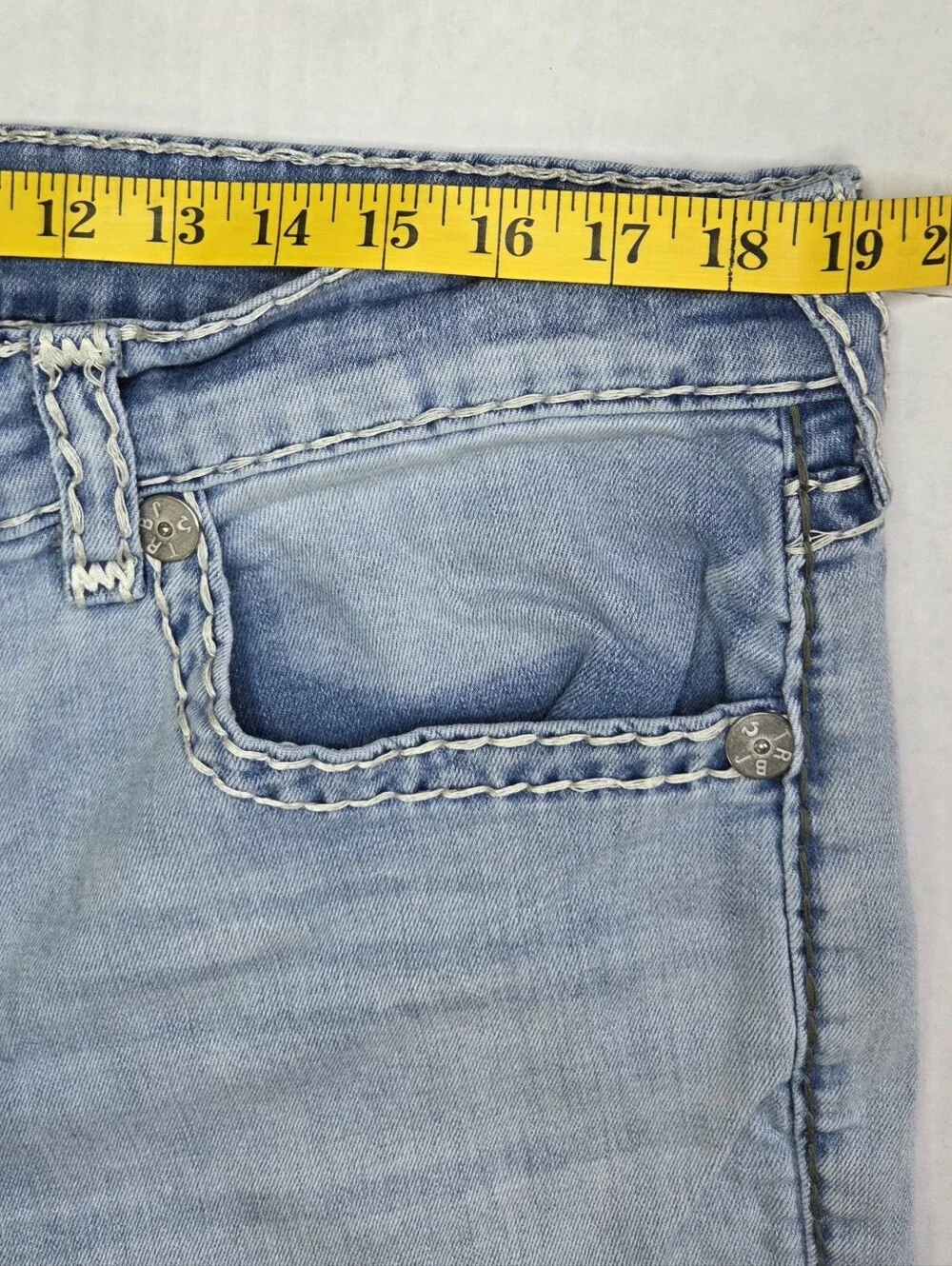 True Religion Geno Relaxed Slim Jeans Mens Size 38 Light Wash Streetwear